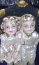 Unusual,  Old,  Awesome Pair Of Figurines,  Chalkware? Boy And Girl With Umbrella. Figurines photo 4