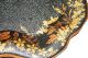 Early American Hand Painted Toleware Metal Tray Chippendale Black & Gold Florals Primitives photo 2