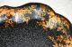 Early American Hand Painted Toleware Metal Tray Chippendale Black & Gold Florals Primitives photo 3