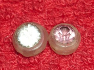 Antique Vintage Diminutive Dimi Glass Rhinestone Button Bead Embellishment 1/4 