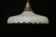 Antique Fluted Glass Milk Glass 11 In.  Dia Globe On 3 Ft.  Hanging Chain Pendant Chandeliers, Fixtures, Sconces photo 1