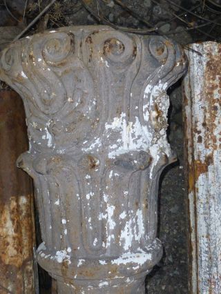 Pair Of Antique Fluted Cast Iron Columns - Fluted And Structural photo