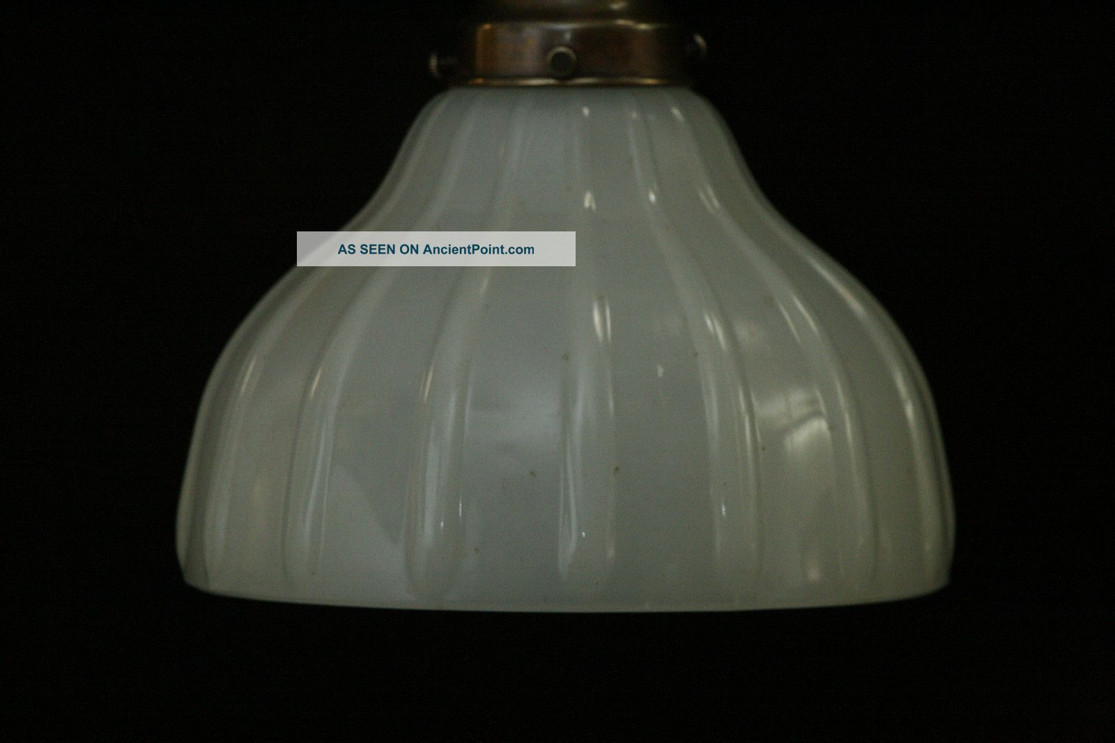 Antique Fluted Glass Milk Glass Globes On 3 Ft.  Hanging Chain Pendant Chandeliers, Fixtures, Sconces photo