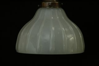 Antique Fluted Glass Milk Glass Globes On 3 Ft.  Hanging Chain Pendant photo