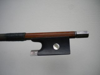 Old/antique Silver Mounted Violin Bow Pernambuco Round C.  1890 - 1920 photo