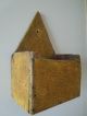 Aafa 19th C.  Primitive Colonial Candle Box Early Yellow Paint From Maine Primitives photo 2