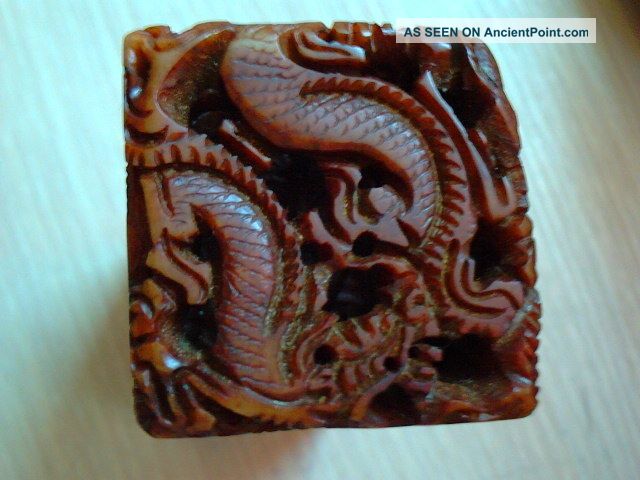 Rare Chinese Shoushan Stone Carved Dragon Big Seal Seals photo