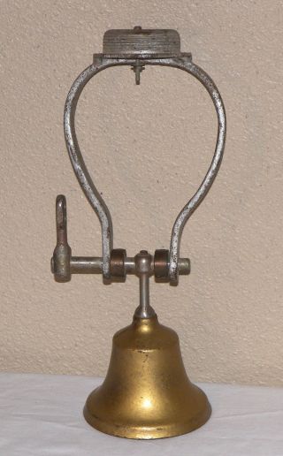Vintage Antique Metal Bell On Hanger Marked Rieke Auburn Ind photo