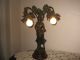 Vintage French Lady Figural Spelter Newel Post Lamp Art Nouveau Lamp 3 Day Sale Lamps photo 9