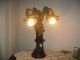 Vintage French Lady Figural Spelter Newel Post Lamp Art Nouveau Lamp 3 Day Sale Lamps photo 1