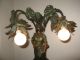 Vintage French Lady Figural Spelter Newel Post Lamp Art Nouveau Lamp 3 Day Sale Lamps photo 2