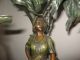 Vintage French Lady Figural Spelter Newel Post Lamp Art Nouveau Lamp 3 Day Sale Lamps photo 4
