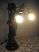 Vintage French Lady Figural Spelter Newel Post Lamp Art Nouveau Lamp 3 Day Sale Lamps photo 5