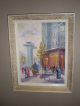 Mid - Century Painting Of Paris In Frame,  Signed Mid-Century Modernism photo 1