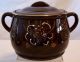 Vintage Japanese Export Brown Clay Hand Painted Tea Caddy Biscuit Jar Tea Caddies photo 1