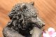 Young Bear With Catch Of The Day Bronze Sculpture Art Deco Marble Base Figurine Metalware photo 10