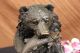 Young Bear With Catch Of The Day Bronze Sculpture Art Deco Marble Base Figurine Metalware photo 11
