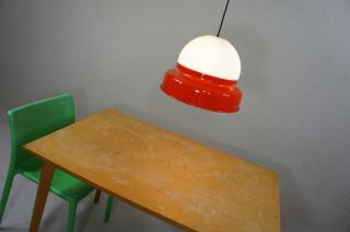 (2 Of 2) 60 ' S 70 ' S Midcentury Modern Dijkstra Hanging Lamp,  Guzzini Panton Era photo