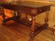 Antique Italian Style Walnut Library Table Carved Details Claw Feet 1900-1950 photo 10