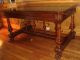 Antique Italian Style Walnut Library Table Carved Details Claw Feet 1900-1950 photo 1