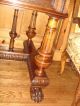 Antique Italian Style Walnut Library Table Carved Details Claw Feet 1900-1950 photo 5