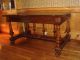 Antique Italian Style Walnut Library Table Carved Details Claw Feet 1900-1950 photo 8