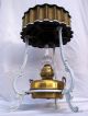 Antique French Oil Lamp & Heater.  Napoleon Iii / Victorian.  Enamel. Lamps photo 1