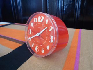 Rare New Old Stock Vintage 1974 Europa Uhren 2jewels Red Alarm Clock Wecker photo