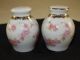 Antique Hand Painted Pink Roses Gingerjar Salt & Pepper Shakers Other photo 1