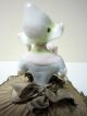 Lovely Antique Porcelain Pin Cushion Doll W/legs - German - Excellent Pin Cushions photo 3
