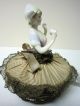 Lovely Antique Porcelain Pin Cushion Doll W/legs - German - Excellent Pin Cushions photo 6