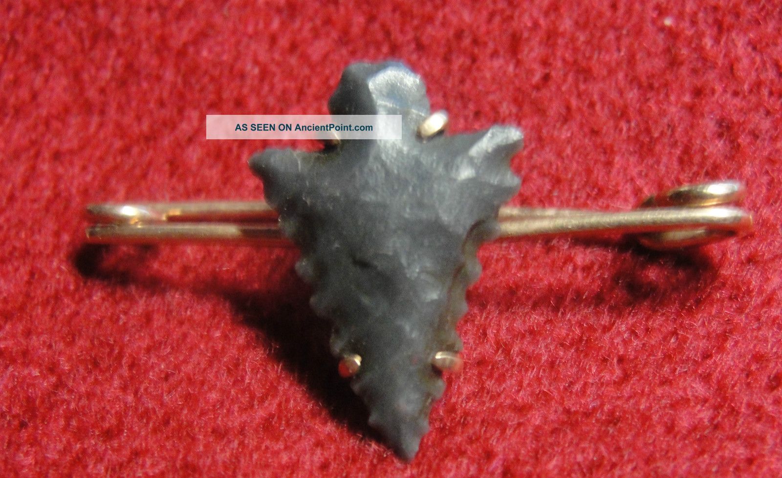 Antique 10kt Gold Mount With Indian Arrow Head The Americas photo