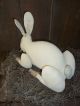 Primitive Antique White Easter Back Porch Bunny Rabbit Doll W/ Rusty Bell & Tag Primitives photo 4