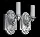 Antique Wall Sconces Nickel Silver Vintage Empire Art Deco Restored Wall Lights Chandeliers, Fixtures, Sconces photo 5
