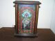Antique Stained Glass Table Lamp In Wooden Frame. . 1900-1940 photo 6