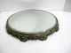 Antique Ornate Victorian Plateau Round Floral Footed Vanity Tray Beveled Mirror Victorian photo 8