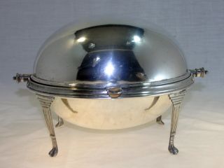 English Silverplate Revolving Dome Entree Server With Trays photo