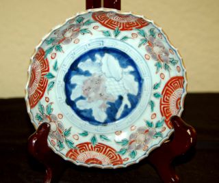 Antique Edo Japanese Imari Bowl Celadon,  Iron Red,  Blue 6 Inches photo