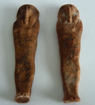 Two Egyptian Wax Ushabtis / Shabtis For Irtureru Ir.  T - Hr - R.  R - W photo