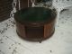 Antique Mahogany Leather Top Rotating Cocktail Table 1900-1950 photo 2
