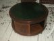 Antique Mahogany Leather Top Rotating Cocktail Table 1900-1950 photo 3