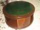 Antique Mahogany Leather Top Rotating Cocktail Table 1900-1950 photo 5