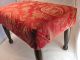 Antique Wood Red Neo Classical Fabric Foot Stool Ottoman Foot Rest New Fabric 1900-1950 photo 3