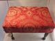 Antique Wood Red Neo Classical Fabric Foot Stool Ottoman Foot Rest New Fabric 1900-1950 photo 4