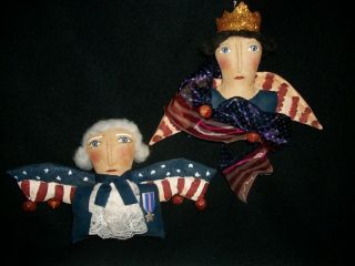 Primitive Doll Folk Art Pattern Americana Ornaments photo
