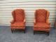 51651 Pair Henredon ?? Wing Chair S Armchair S With Slip Covers Post-1950 photo 4