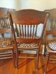 Antique Victorian Oak Press Back Carved Dining/kitchen Chairs Set Of 6 1800-1899 photo 2