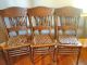 Antique Victorian Oak Press Back Carved Dining/kitchen Chairs Set Of 6 1800-1899 photo 6