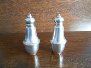 Pair Of Duchin Creation Sterling Silver & Glass Salt & Pepper Shakers photo