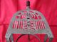 Vintage Wrought Iron Trivet Stand With Wood Handle & Brass Plate Trivets photo 1